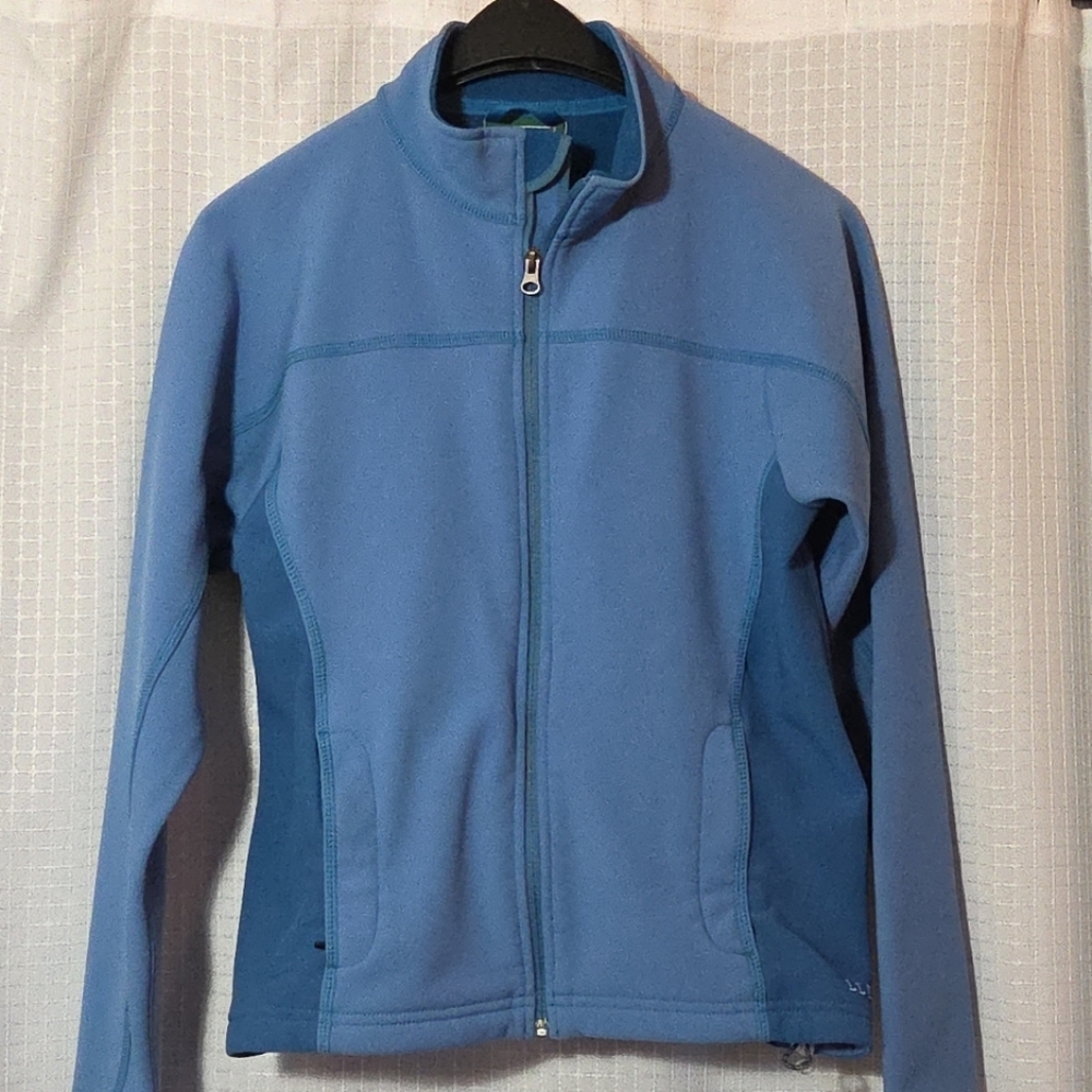 LL Bean Womens Jacket Size M  Blue Color Poly Fleece Lined No. 0 DAR4